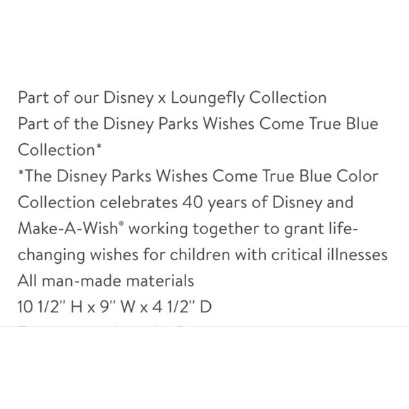 Wish’s Come True Blue Loungefly Backpack - Picture 7 of 11